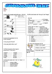 English Worksheet: Multiple Grammar Quiz