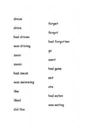 English worksheet: Present tense vs. Past tense verbs