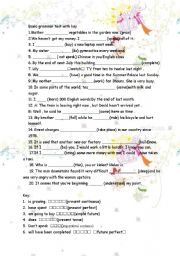 English Worksheet: basic grammar test with key