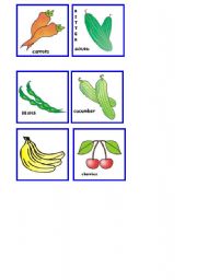 English worksheet: FRUITS AND VEGETABLES 1