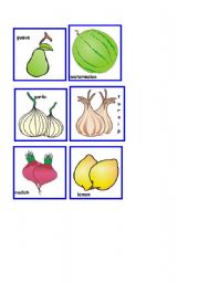 English worksheet: FRUITS AND VEGETABLES 2