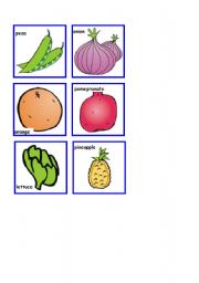 English worksheet: FRUITS AND VEGETABLES 3