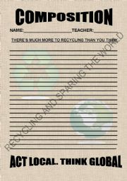 English worksheet: COMPOSITION ON RECYCLING
