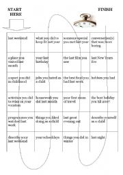 English Worksheet: Past Simple Speaking Board Game