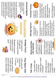 HALLOWEEN RECIPES, minibook