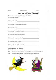 English worksheet: Witch Investigation