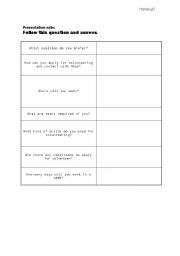 English worksheet: volunteer