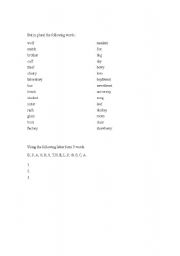 English Worksheet: Ade