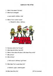 English worksheet: ALIENS IN THE ATTIC (15-30 MINUTES)