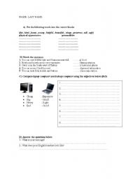 English worksheet: Worksheet on several subjects