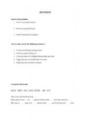 English worksheet: Revision - family members using have and has got