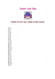 English Worksheet: insert and see