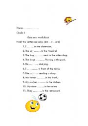 English Worksheet: verb to be