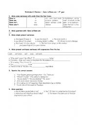 English worksheet: there is/there are