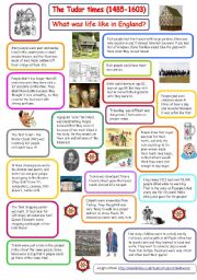 English Worksheet: Tudor times - What was life like in England? - The things books don�t tell you!
