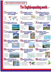 English Worksheet: The English-speaking World-Quiz