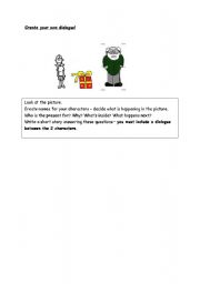 English Worksheet: create your own dialogue