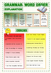 English Worksheet: Word Order Exercises