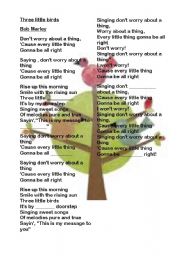 Three Little Birds Esl Worksheet By Jaqueline