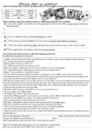 English Worksheet: time for a story (dealing with family relationships)