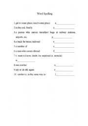 English Worksheet: word spelling