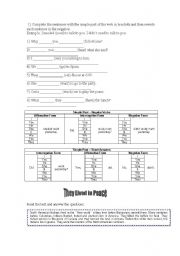 English worksheet: simple past review