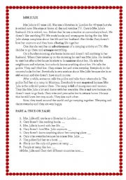 English Worksheet: An elementary reading passage