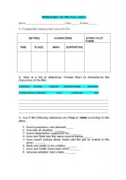 English Worksheet: Worksheet on film Juno