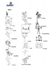 English Worksheet: List of sports