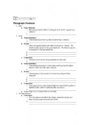 English Worksheet: Paragraph outline