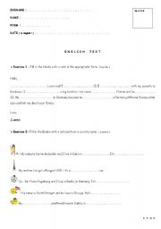 English worksheet: English Test