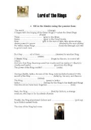 English Worksheet: Lord of the rings