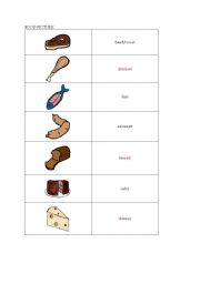 English worksheet: food pictionary