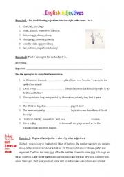 English worksheet: Adjectives