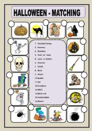 English Worksheet: HALLOWEEN  - MATCHING