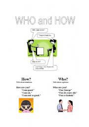 English worksheet: Who and How