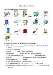 English Worksheet: Household items