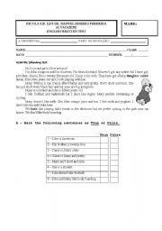 English Worksheet: Diagnostic test