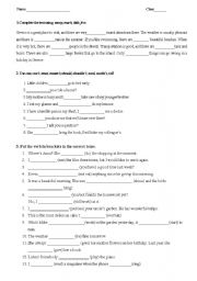 English worksheet: review test VI