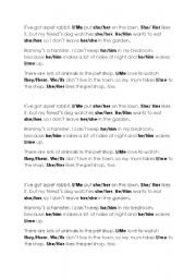 English Worksheet: Object pronouns