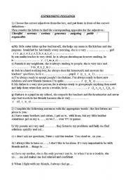 English Worksheet: expressing feelings