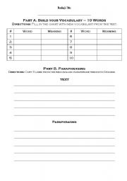 English worksheet: Reading Comprehension Worksheet