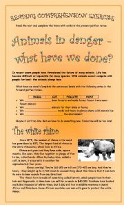 English Worksheet: ENDANGERED SPECIES