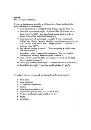English Worksheet: stuntman activity