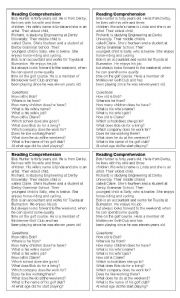 English Worksheet: Reading - Printable Friendly