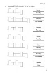 English Worksheet: Days Of The Week