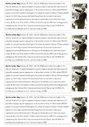 English Worksheet: MARTIN LUTHER KING