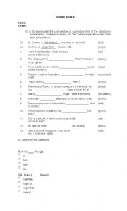 English Worksheet: Comparatives