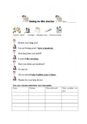 English worksheet: going to the doctor