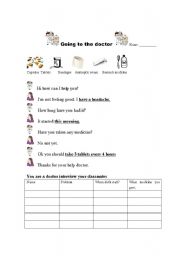 English Worksheet: going to the doctor